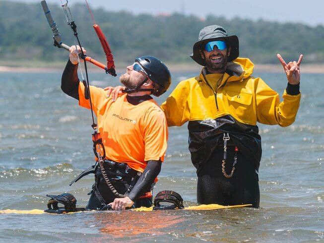 Kitesurfing in Flat Water Paradise of Lagoa de Óbidos, Portugal